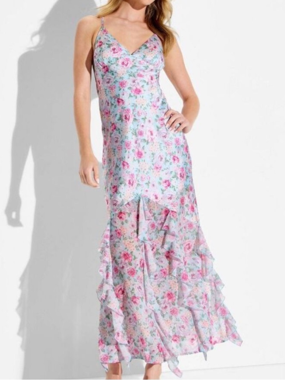 Floral Maxi Ruffle Hem Slip Dress - Wild Fable
